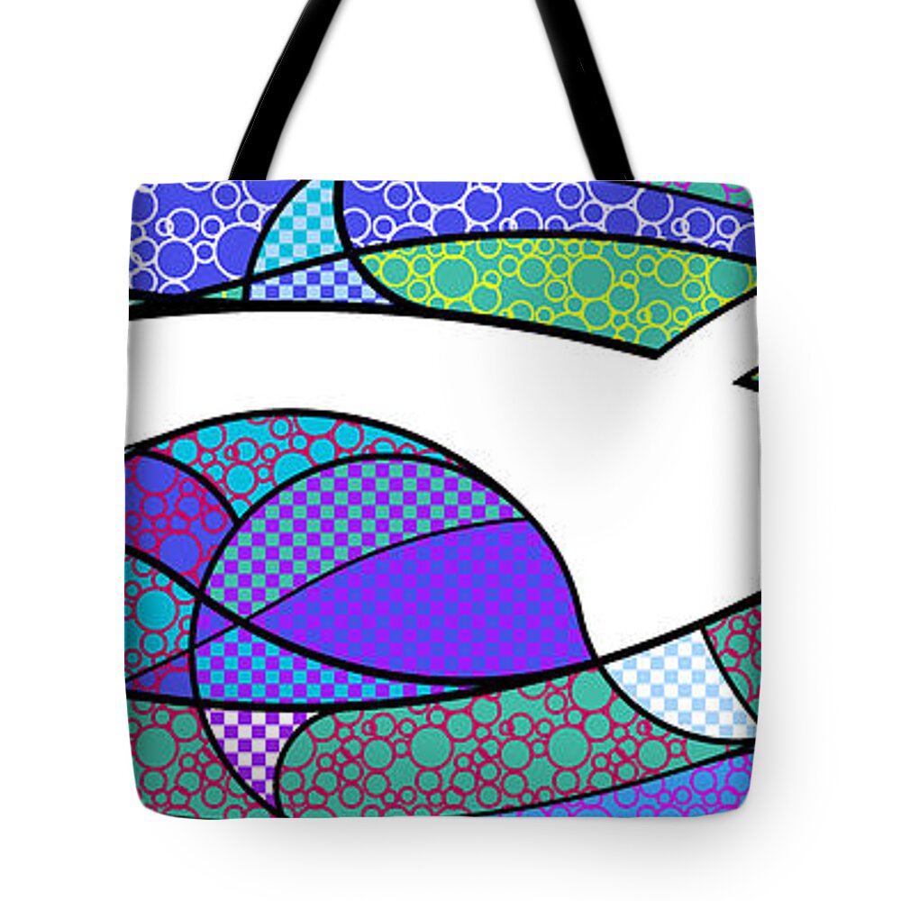 Colorful Tote Bag featuring the digital art Aqua Seltzer by Randall J Henrie