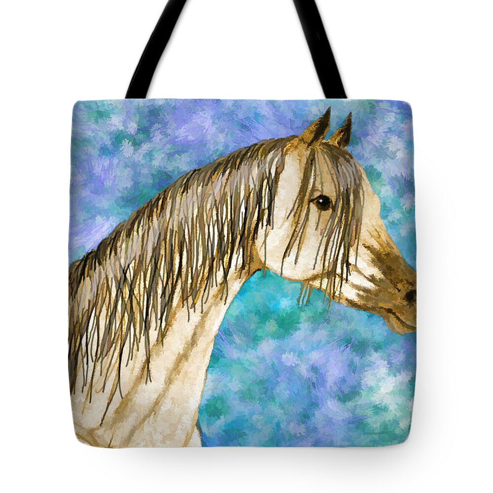 Nature Tote Bag featuring the drawing Arabian sketch Digital effect by Debbie Portwood