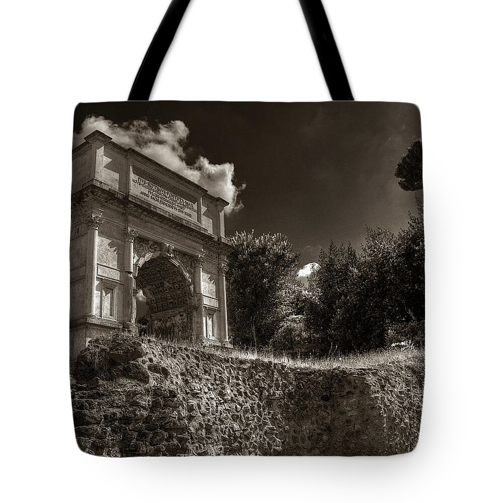 Arch Of Titus Tote Bag featuring the photograph Arch of Titus by Michael Kirk