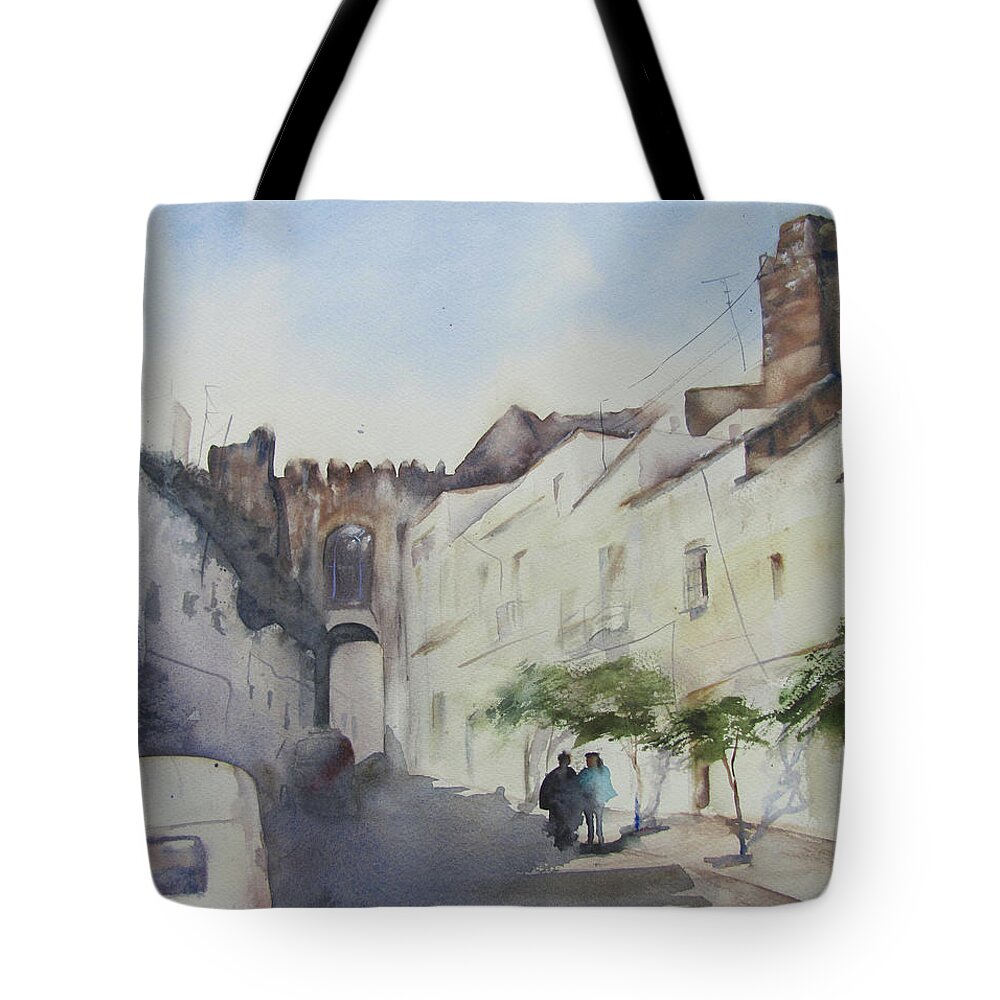 Spain Tote Bag featuring the painting Arcos by Amanda Amend