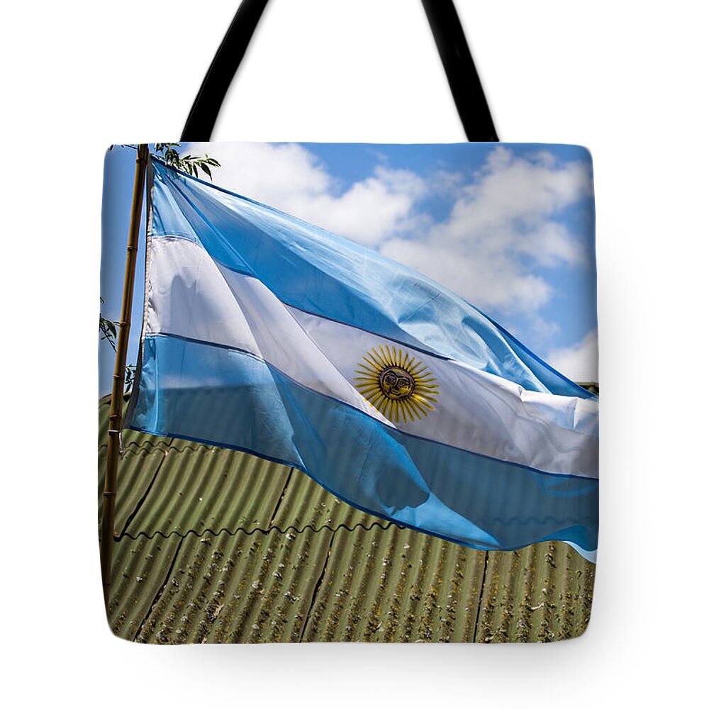 Argentina Tote Bag featuring the photograph Argentina Flag by John Daly