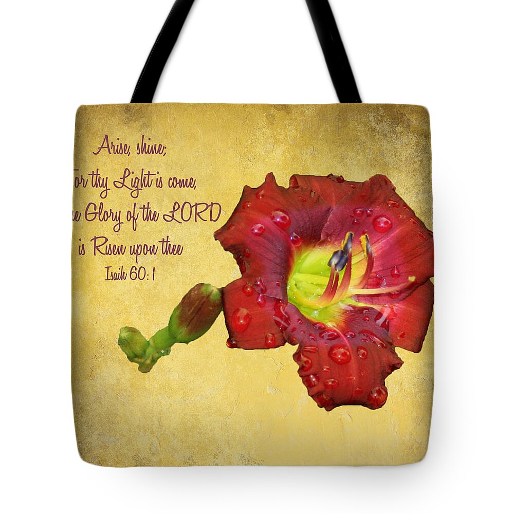 Flower Tote Bag featuring the photograph Arise Shine by Bill Barber