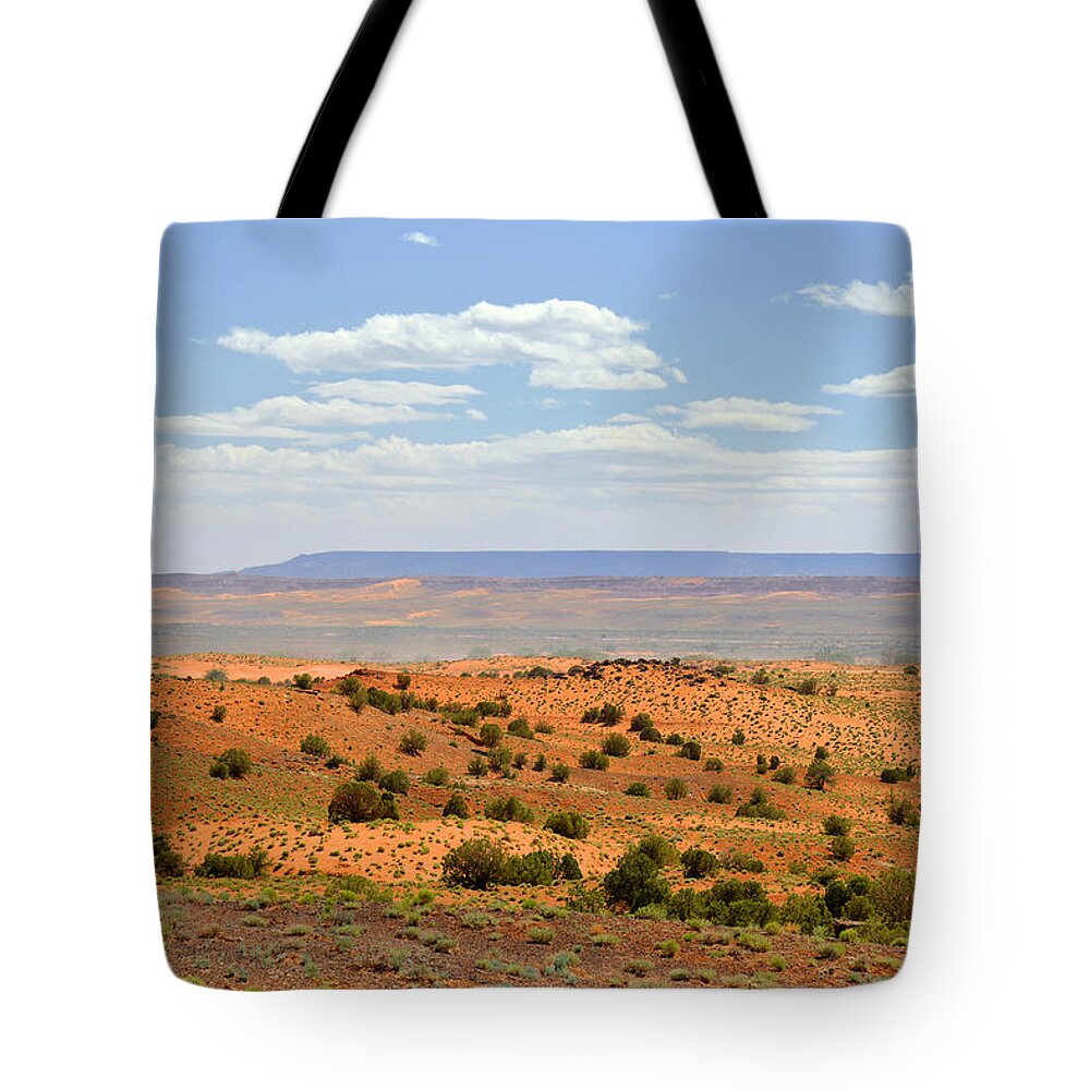 Painted Tote Bag featuring the photograph Arizona near Canyon de Chelly by Alexandra Till