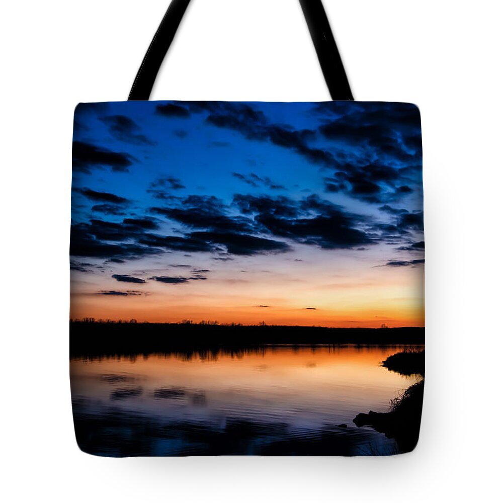 Arkansas River Tote Bag featuring the photograph Arkansas River Sunset by James Barber