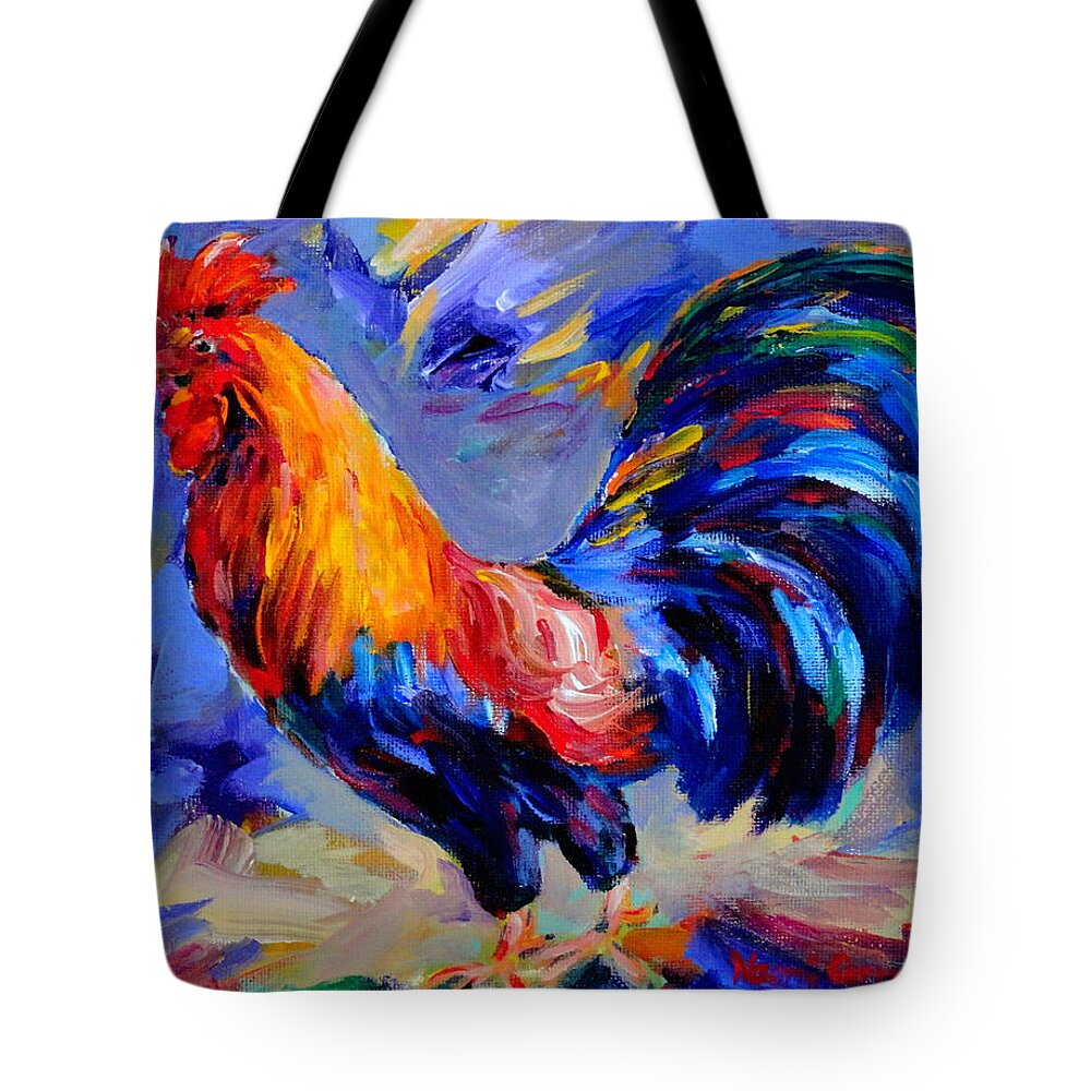 Rooster Tote Bag featuring the painting Arostroocrat 2012 Early Morning by Naomi Gerrard