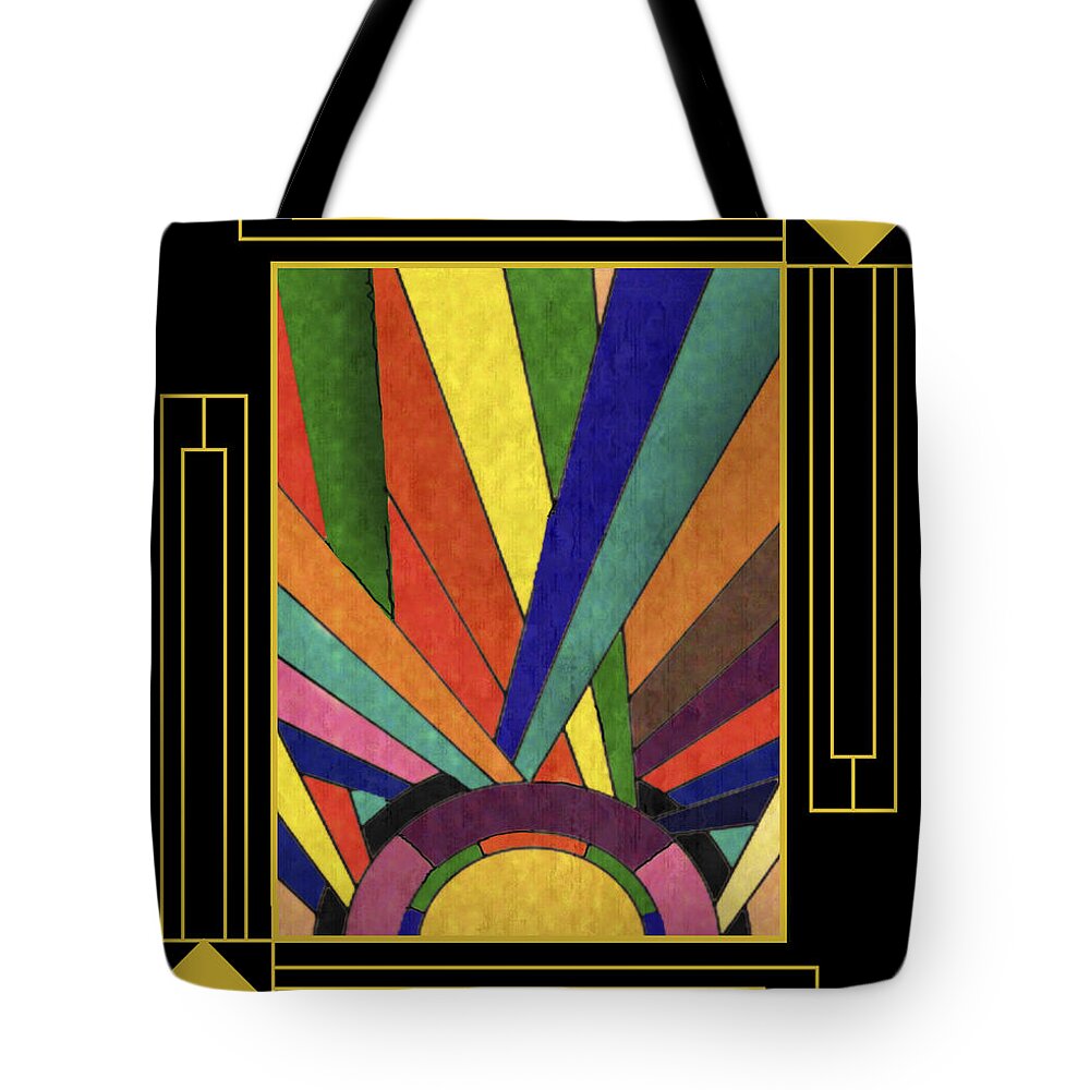 Art Deco Design Tote Bag featuring the digital art Art Deco Design with Mat by Chuck Staley