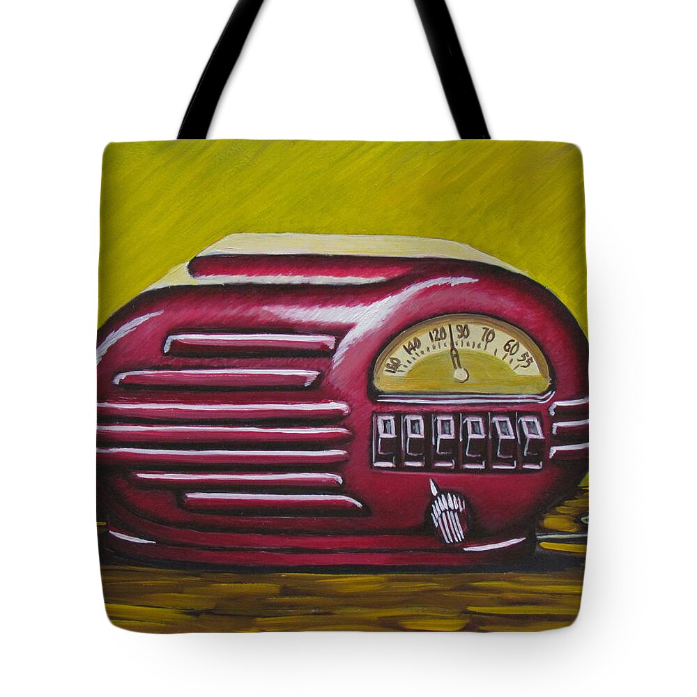 Radio Tote Bag featuring the painting Art Deco Radio by Kevin Hughes