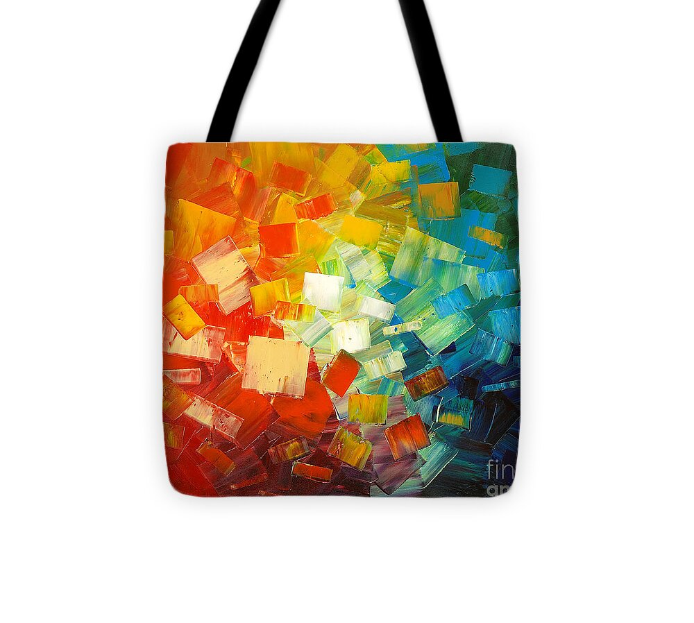 Abstract Tote Bag featuring the painting Art Lovers by Tatiana Iliina