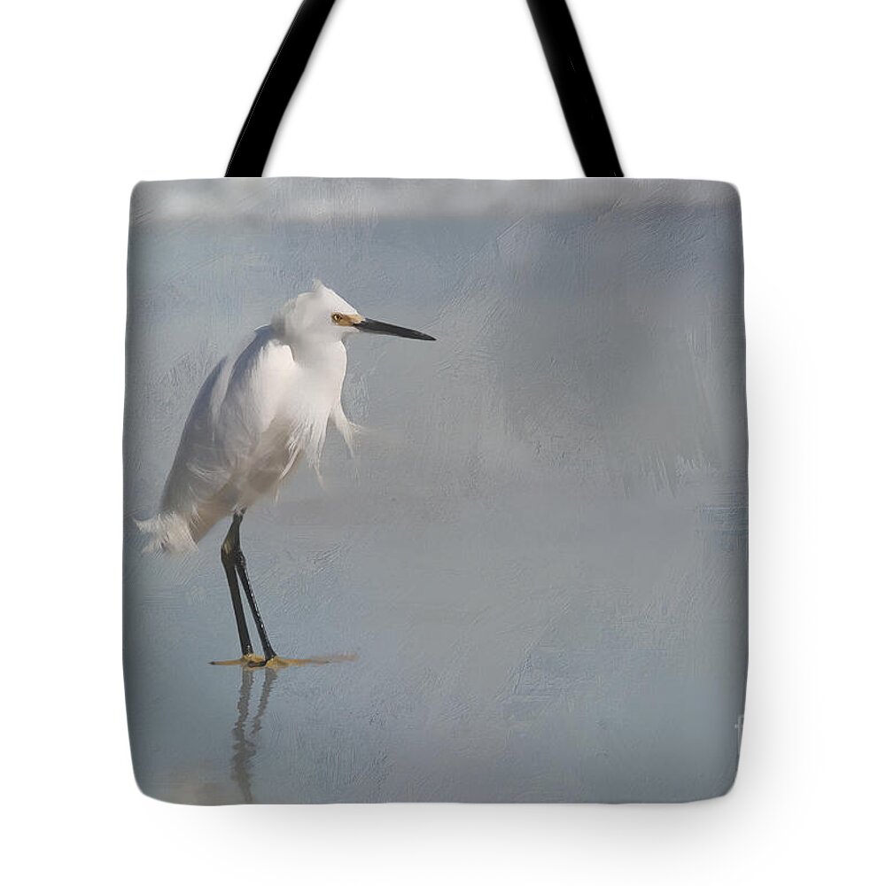 Snowy Tote Bag featuring the photograph Artistic Snowy Egret by Jayne Carney
