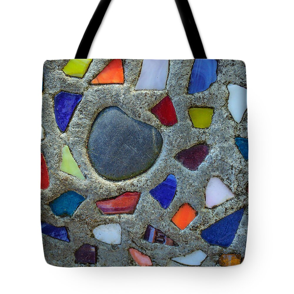 Glass Tote Bag featuring the photograph Artsy Glass Chip Sidewalk by Tikvah's Hope
