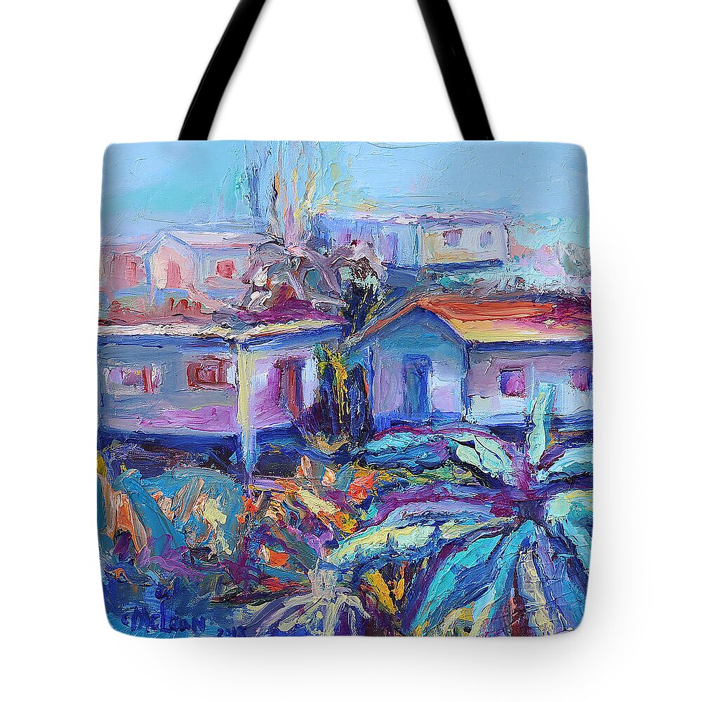 Abstract Tote Bag featuring the painting As a Gentle Breeze by Cynthia McLean