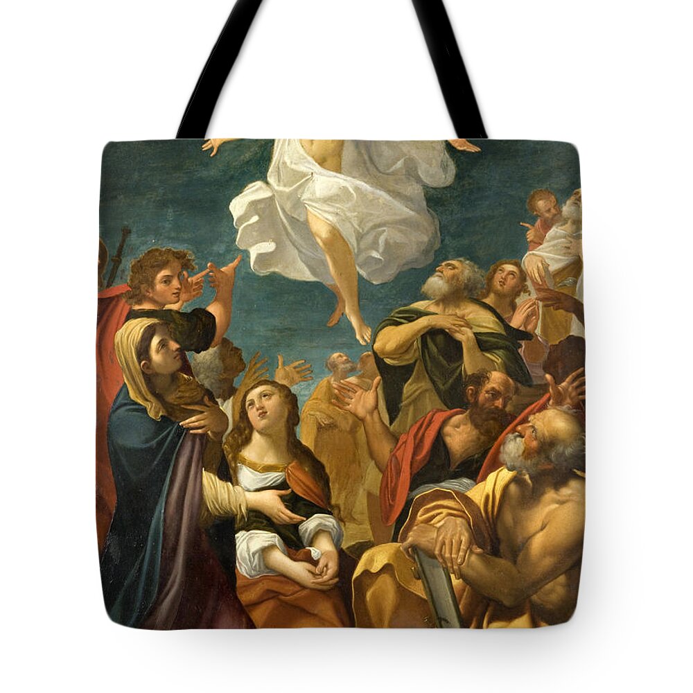 Giacomo Cavedone Tote Bag featuring the painting Ascension of Christ by Giacomo Cavedone