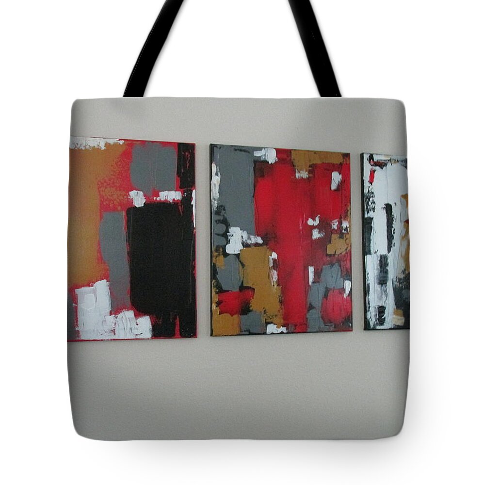Abstract Impressionism Asian Japan Intense Bold Passion Samurai Black White Tote Bag featuring the painting Asian Dawn Asian Day Asian Night by Sharyn Winters