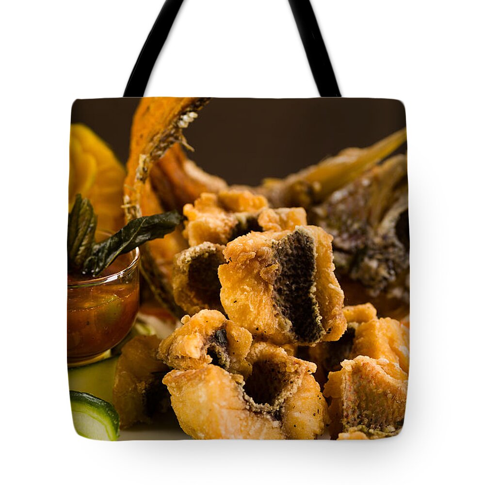Asian Tote Bag featuring the photograph Asian Fried Snapper by Raul Rodriguez