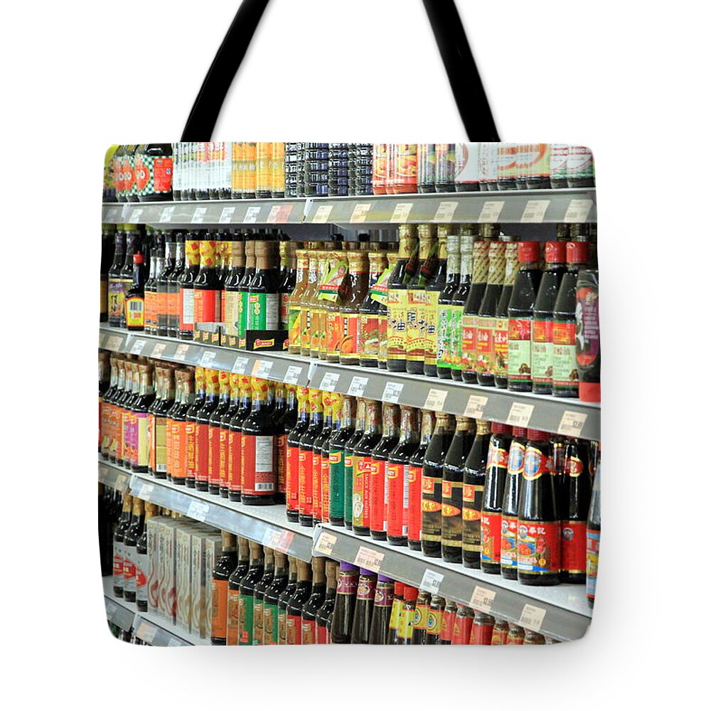 Store Tote Bag featuring the photograph Asian Products by Valentino Visentini