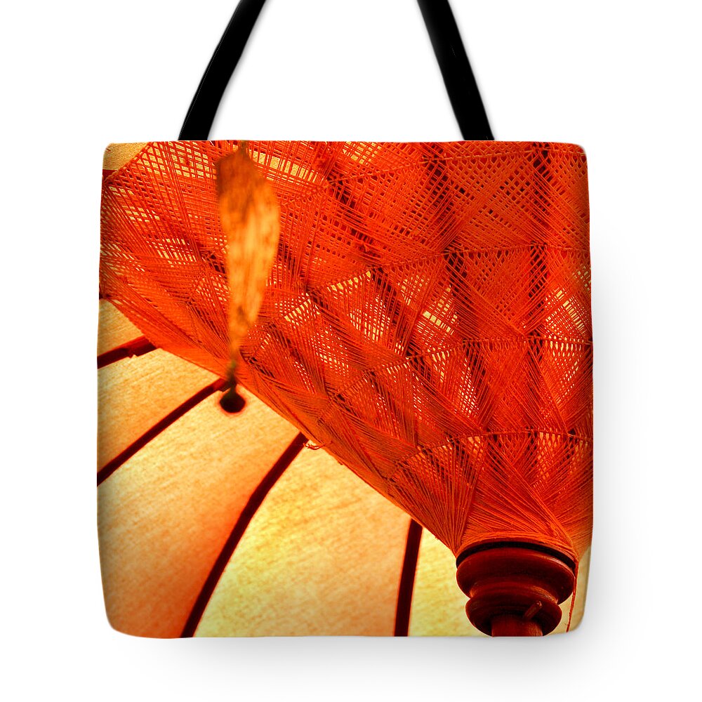 Umbrella Tote Bag featuring the photograph Asian Umbrella by Art Block Collections