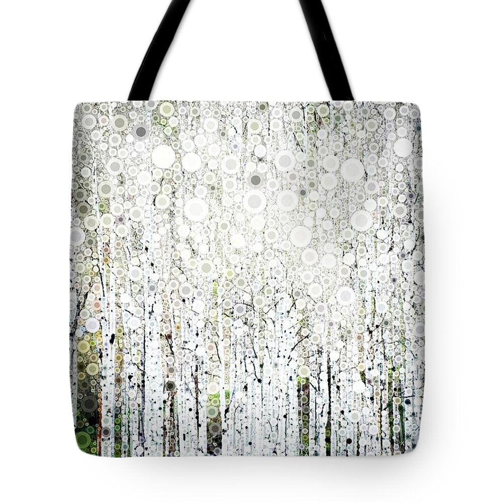 Aspen Tote Bag featuring the digital art Aspens in the Spring by Linda Bailey