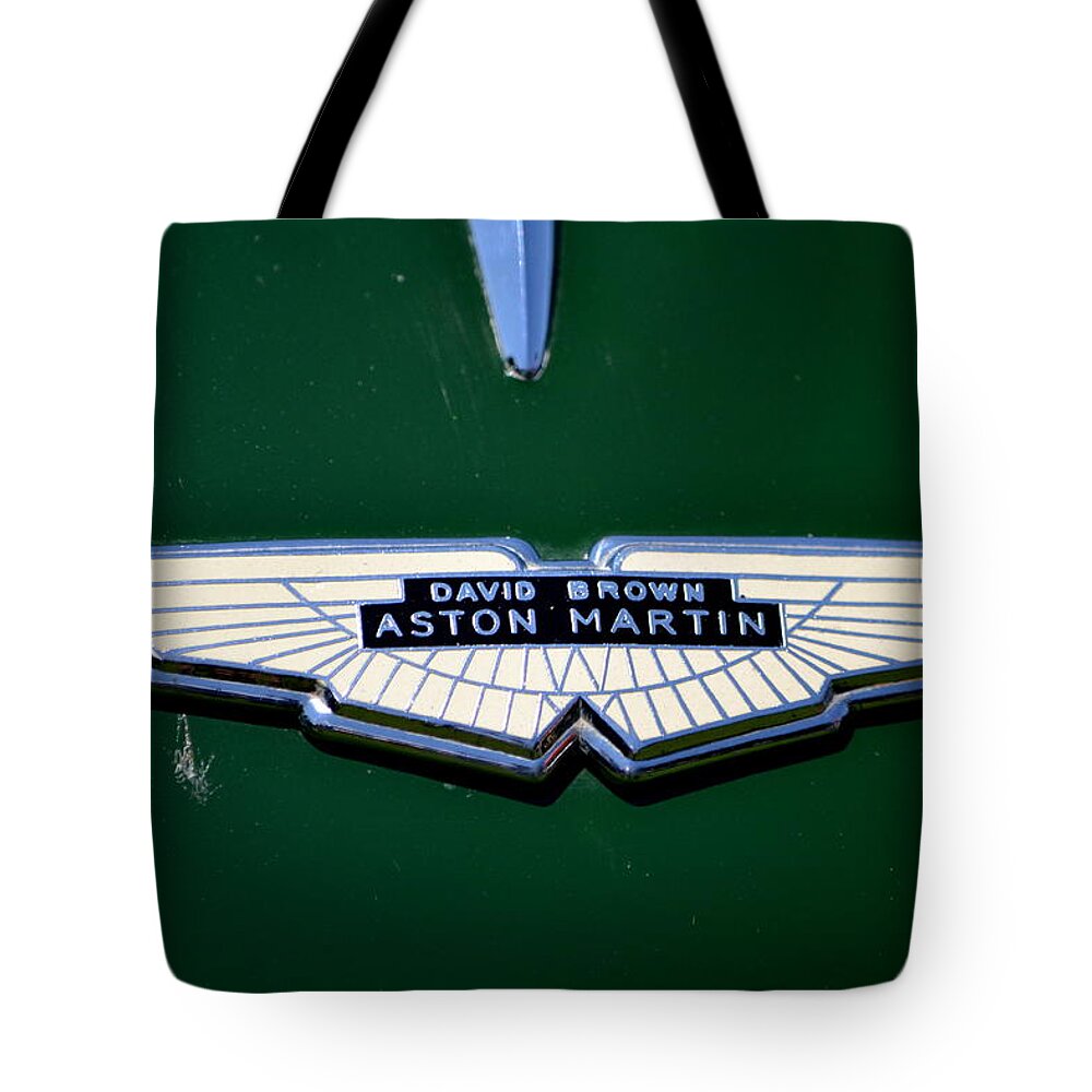  Tote Bag featuring the photograph Aston Martin Badge by Dean Ferreira