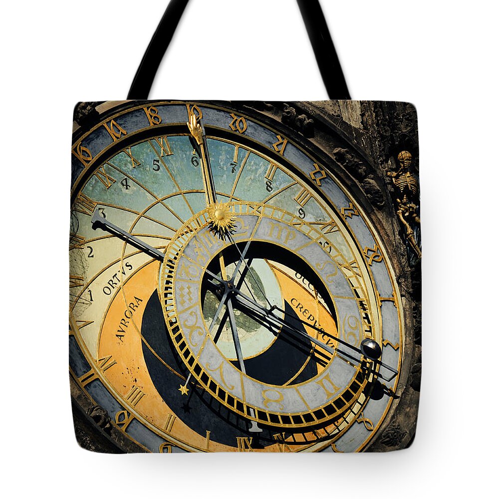 Prague Tote Bag featuring the photograph Astronomical clock in Prague by Jelena Jovanovic