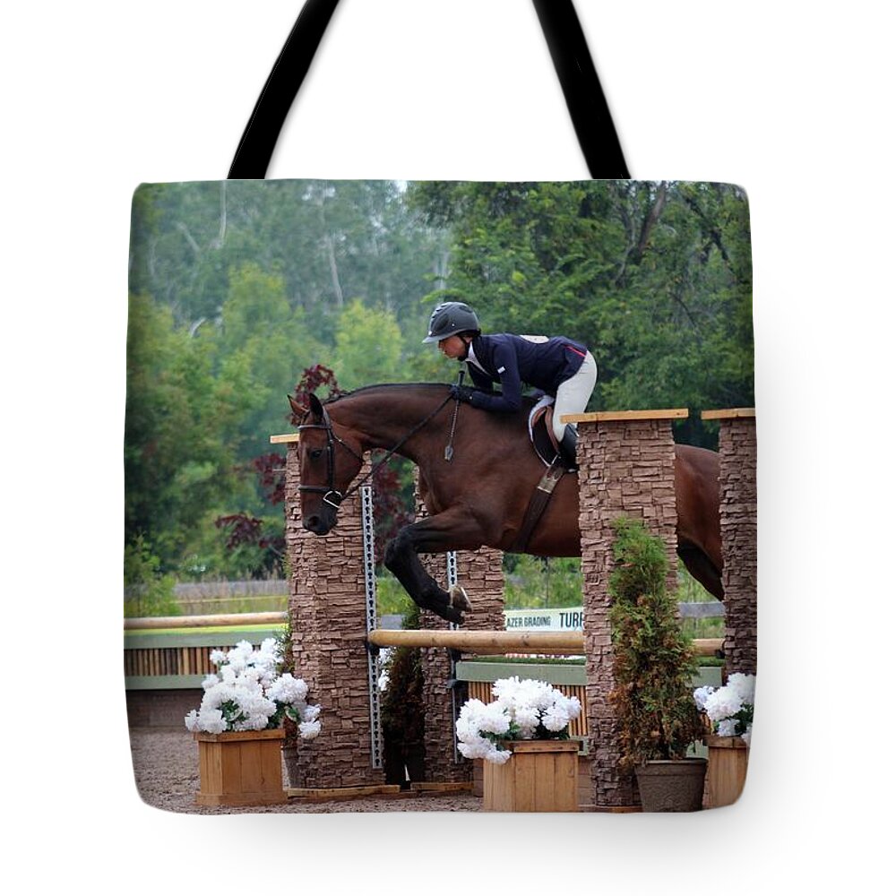 Horse Tote Bag featuring the photograph At-c-hunter71 by Janice Byer