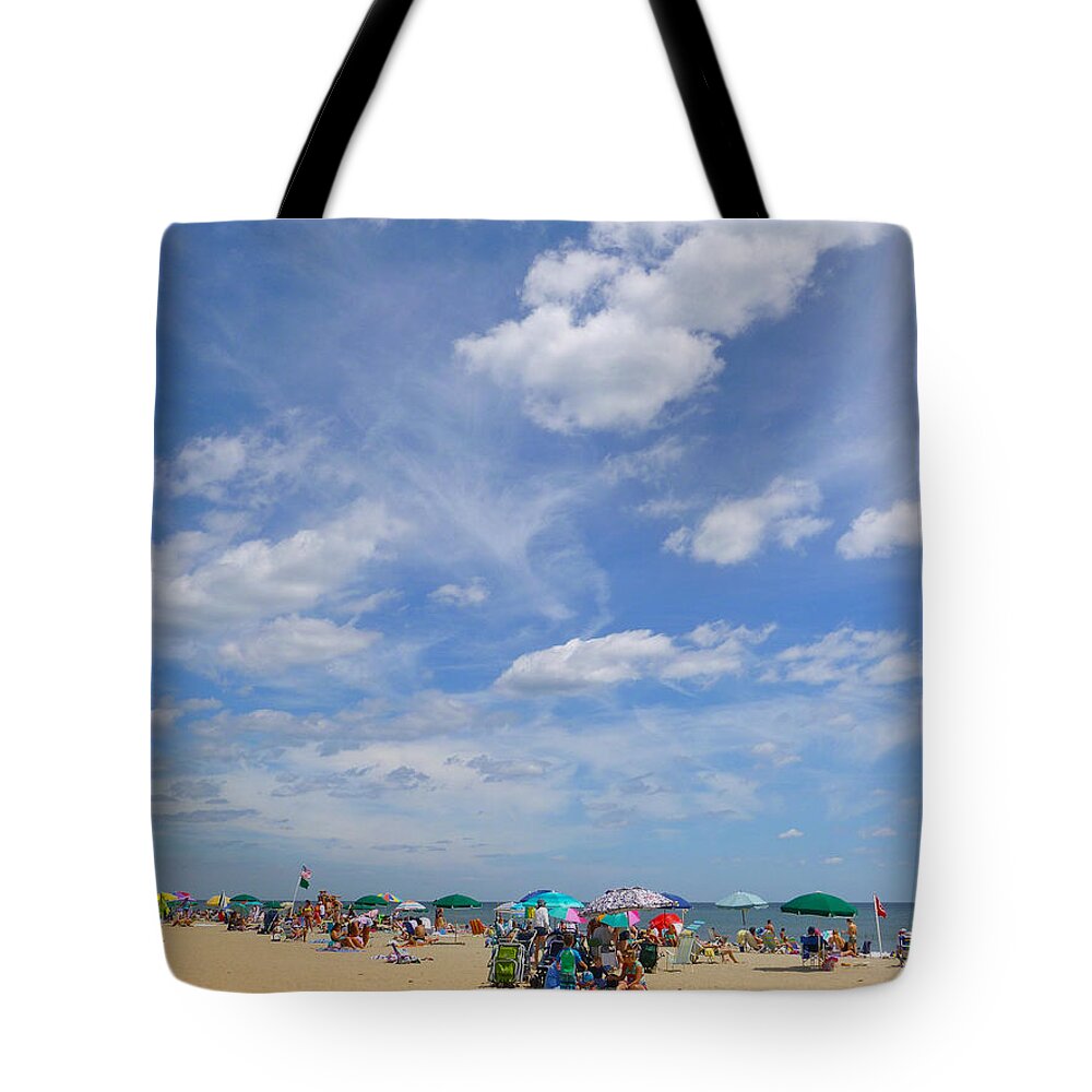 August Tote Bag featuring the photograph At the beach 3 by Ellen Paull