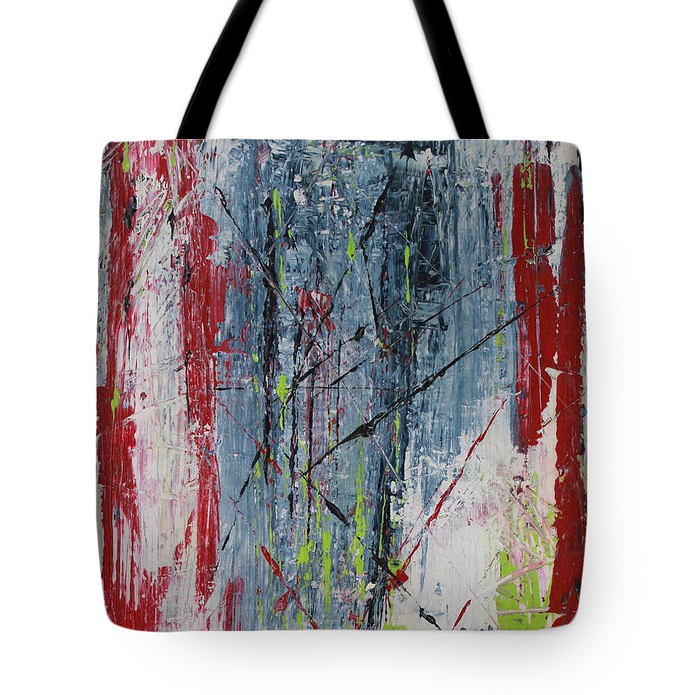 Abstract Tote Bag featuring the painting At the car wash by Lucy Matta