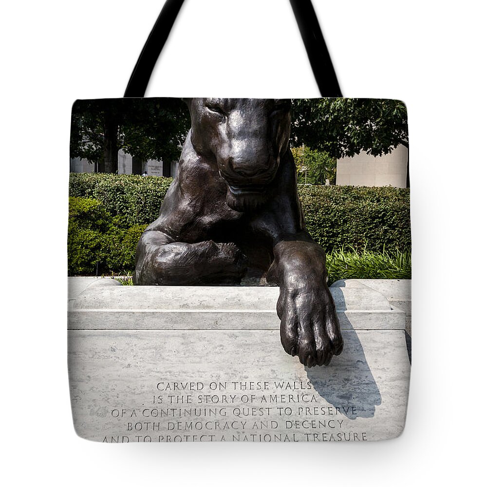 Commemorate Tote Bag featuring the photograph At the National Law Enforcement Officers Memorial in Washington DC by William Kuta