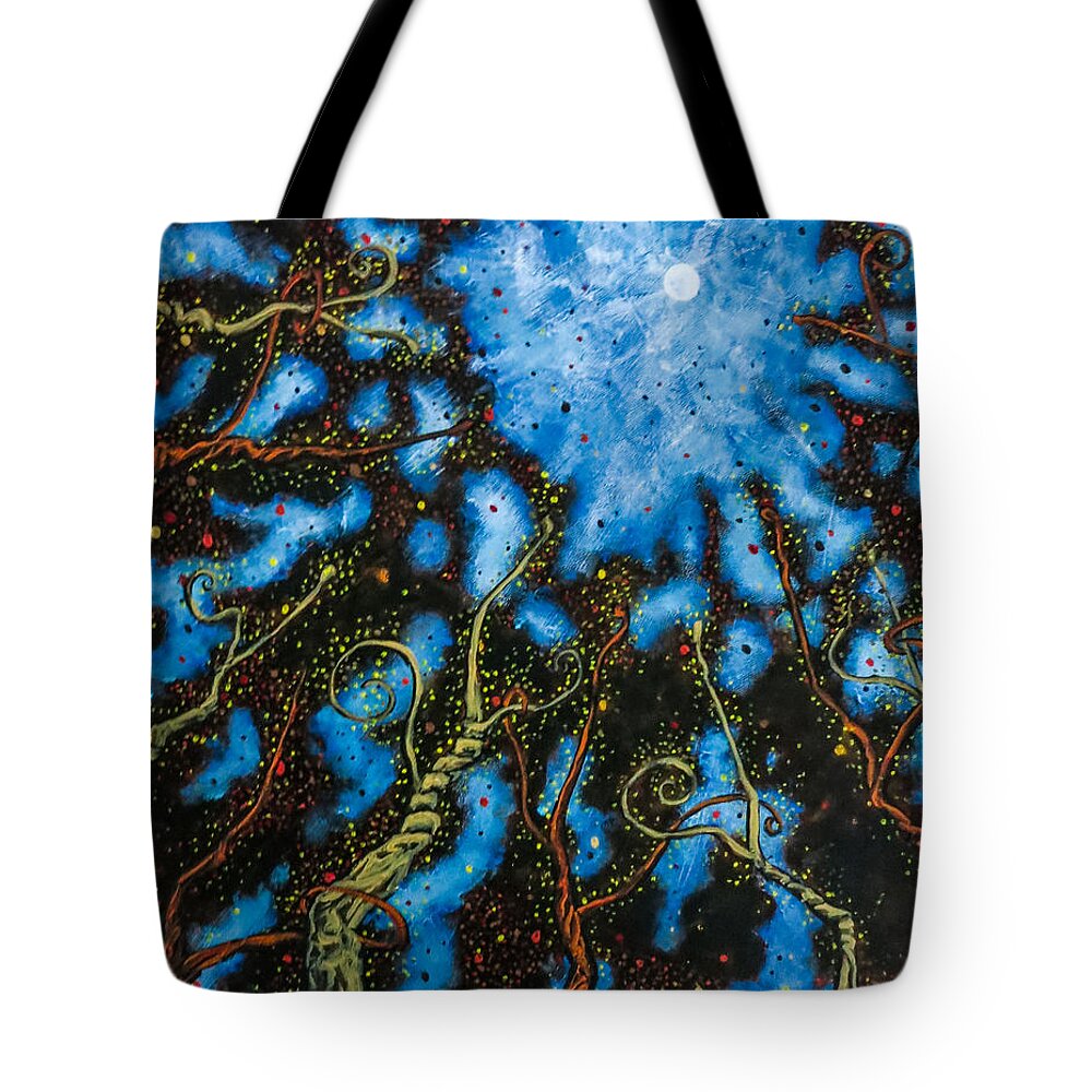 Modern Art Tote Bag featuring the painting At World's End by Joel Tesch