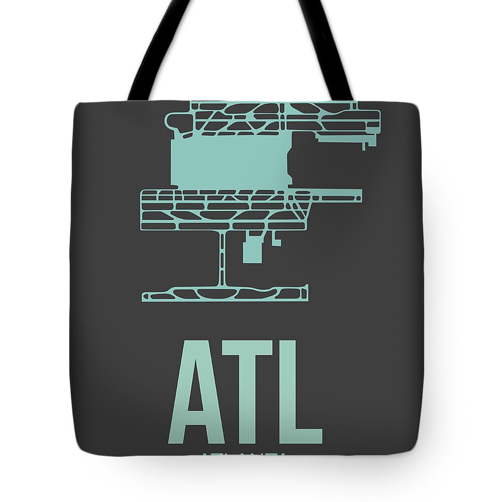 Atlanta Tote Bag featuring the digital art ATL Atlanta Airport Poster 2 by Naxart Studio