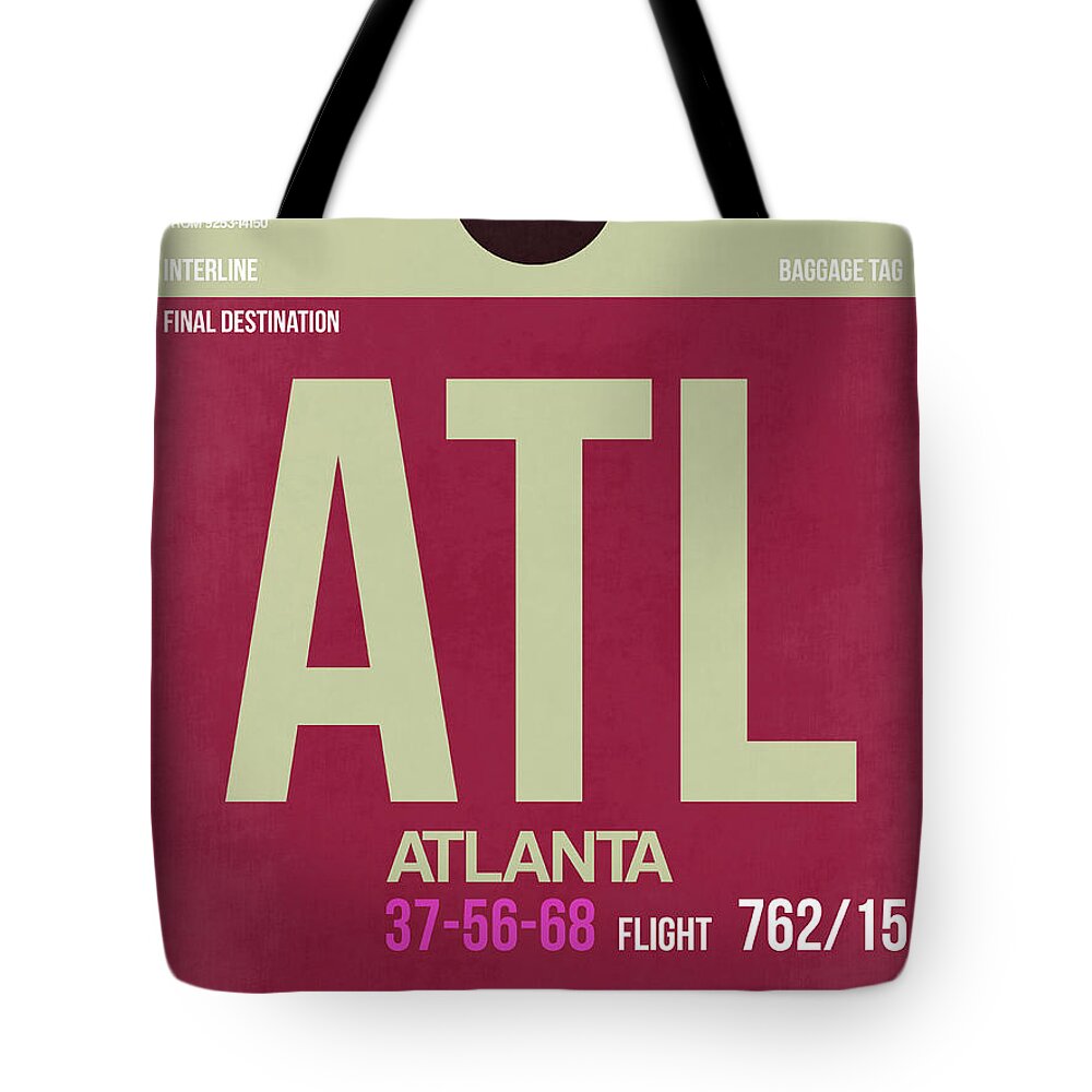 Atlanta Tote Bag featuring the digital art Atlanta Airport Poster 2 by Naxart Studio