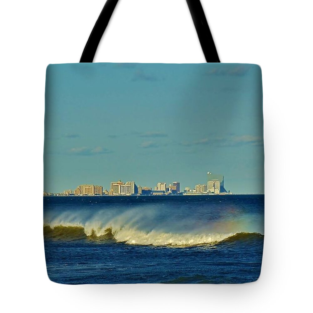 Water Tote Bag featuring the photograph Atlantic City by Ed Sweeney