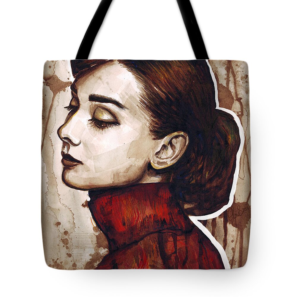 Audrey Hepburn painting Tote Bag by Stars on Art - Fine Art America