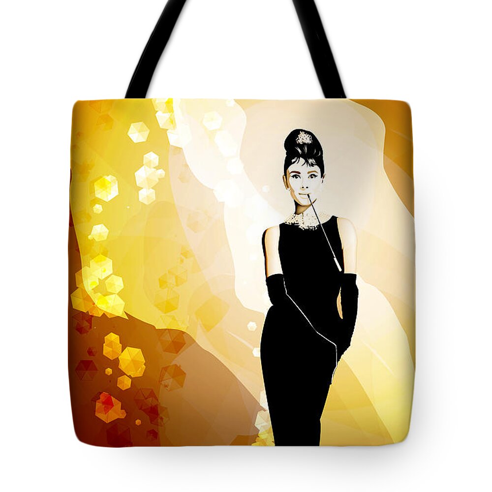 Adobe Tote Bag featuring the digital art Audrey by Matthew Lindley