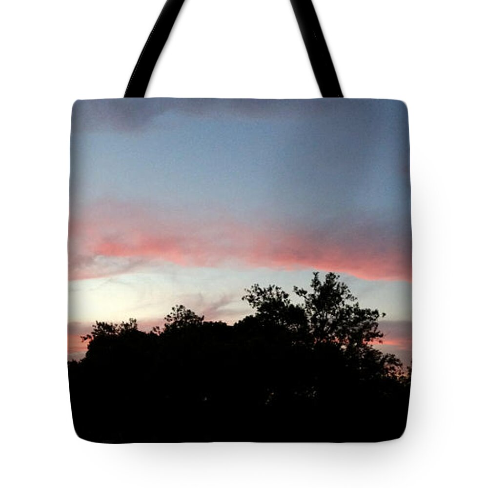 Austin Tote Bag featuring the painting Austin Sunset by Troy Caperton