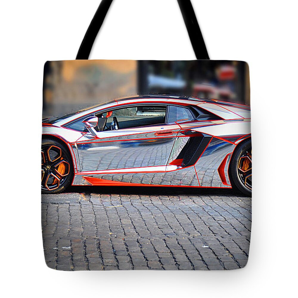 Motorshow Tote Bag featuring the photograph Automobili Lamborghini by Gary Keesler