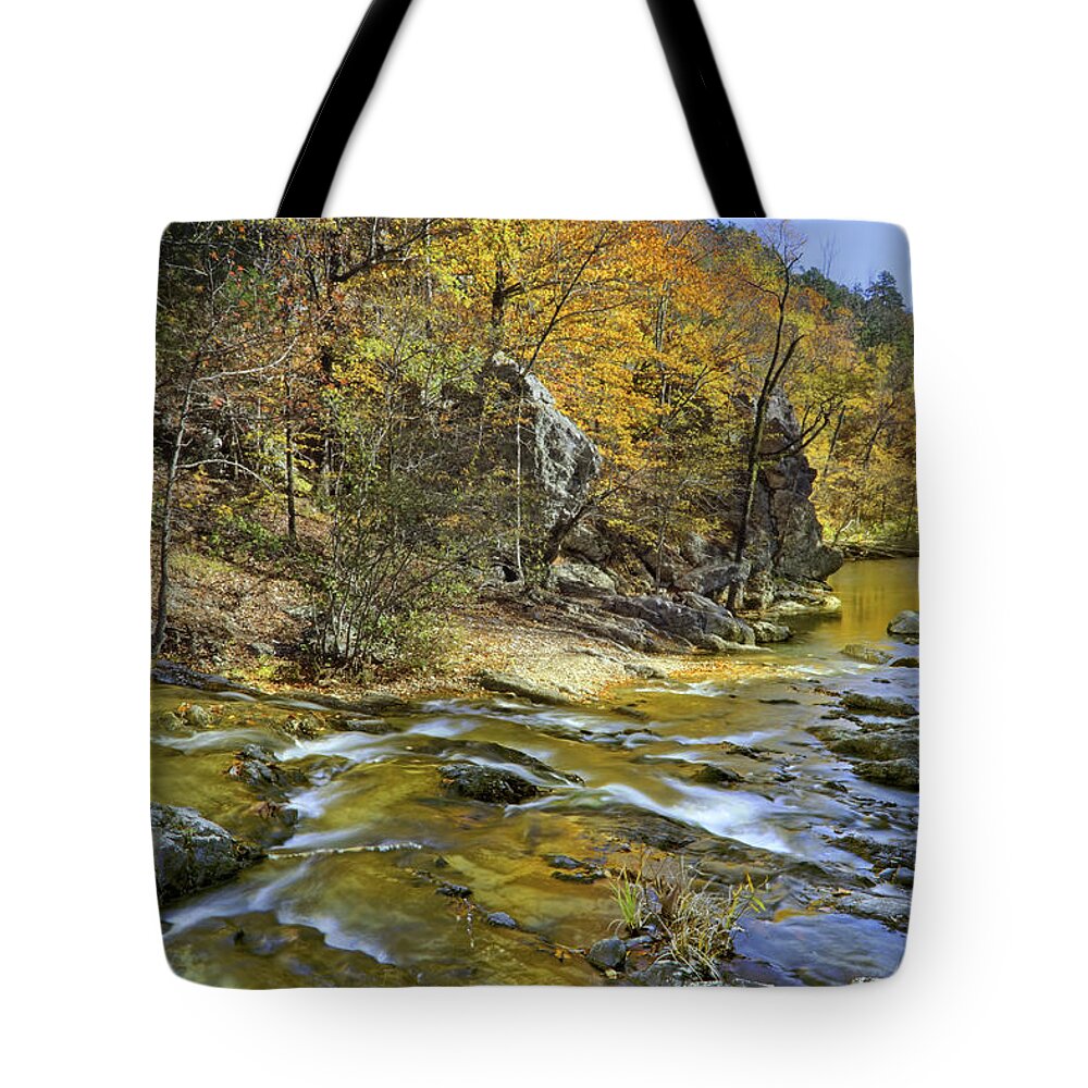 Autumn Tote Bag featuring the photograph Autumn at Little Missouri Falls - Arkansas - Ouachita National Forest by Jason Politte