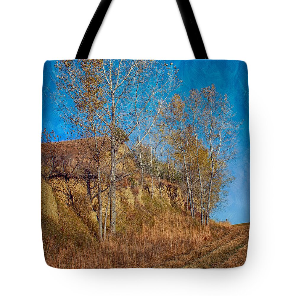 Autumn Tote Bag featuring the photograph Autumn Bluff Painted by Nikolyn McDonald