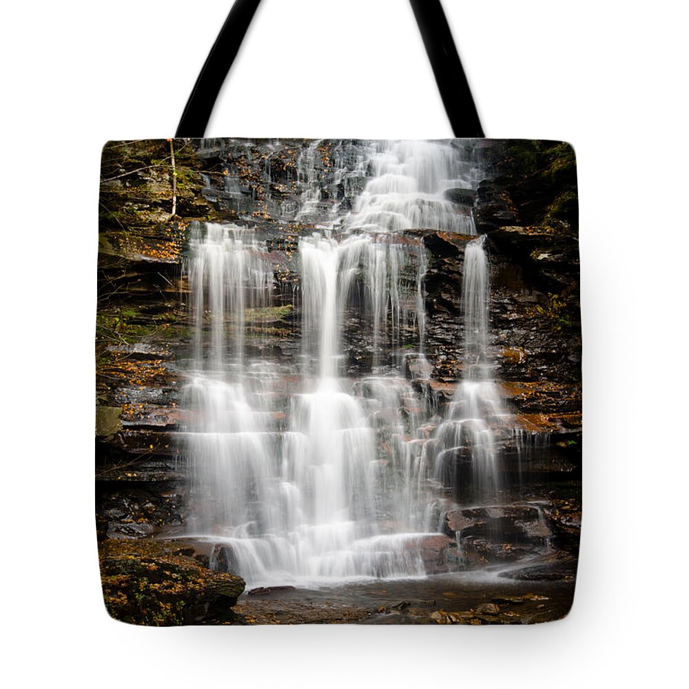 Cascade Waterfalls Tote Bag featuring the photograph Waterfall at Ricketts Glen by Crystal Wightman