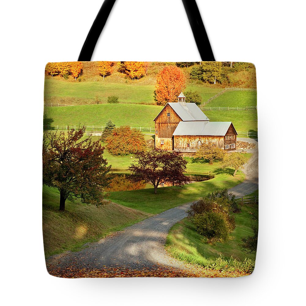 Sleepy Hollow Tote Bag featuring the photograph Autumn Farm by Brian Jannsen