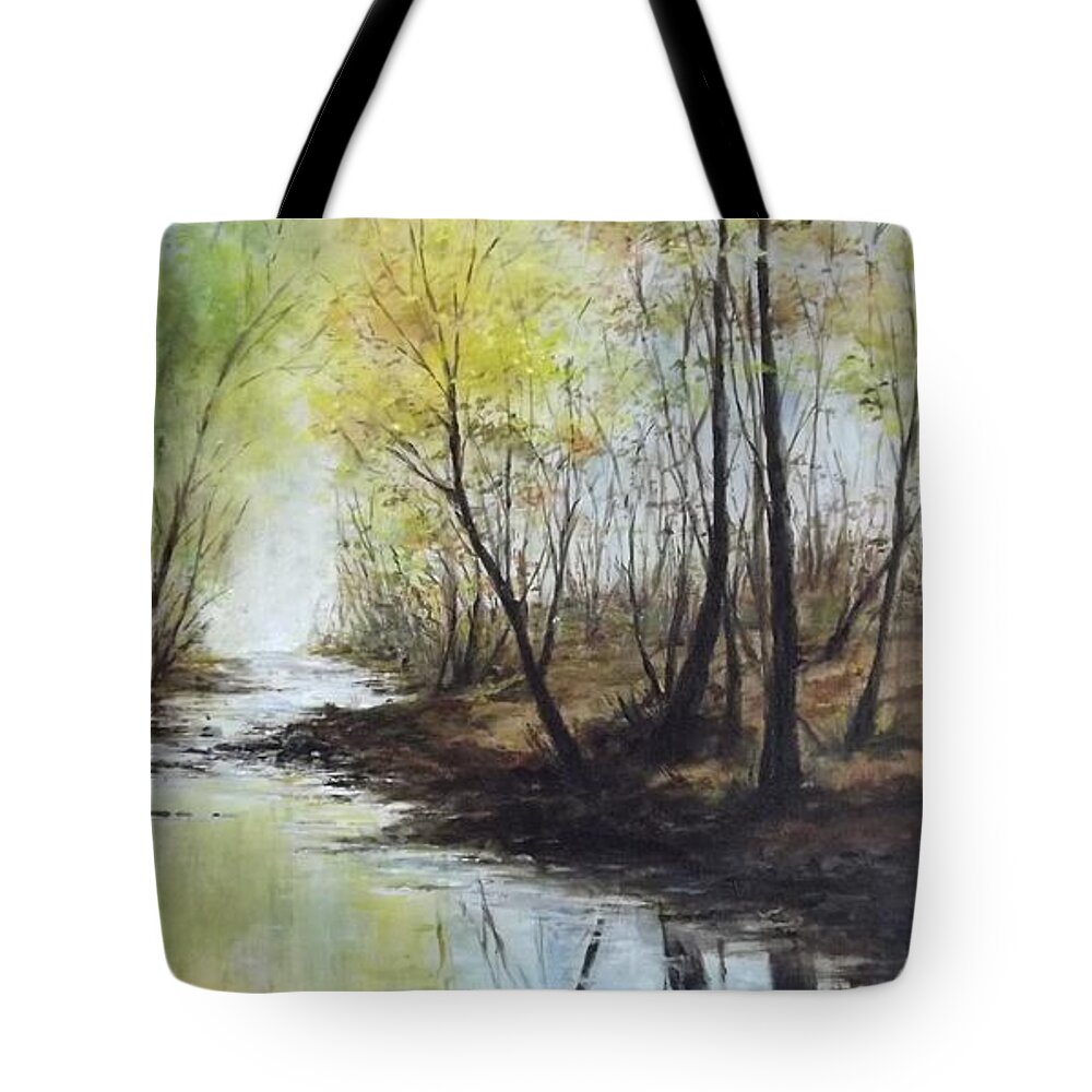 Autumn Tote Bag featuring the painting Autumn Glow by Lizzy Forrester