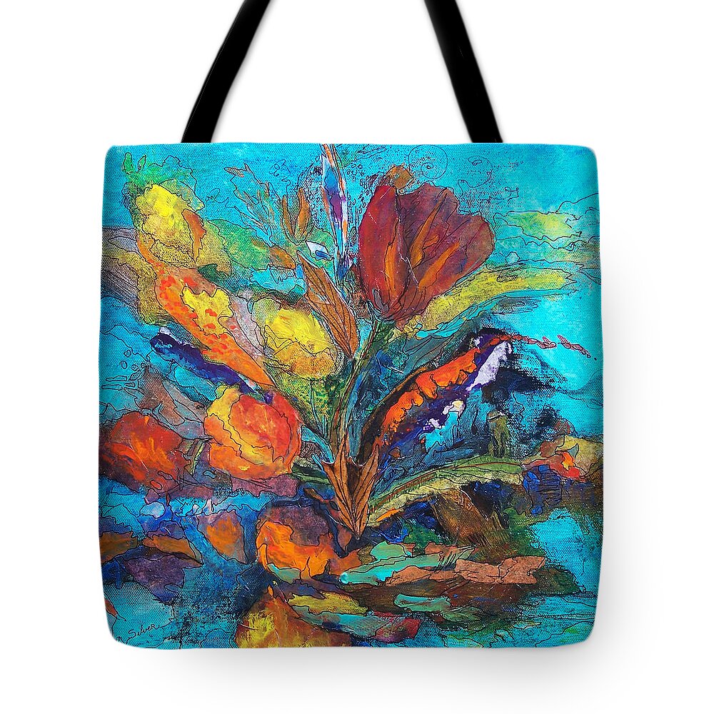 In Focus Tote Bag featuring the mixed media Autumn in Oklahoma by Mtnwoman Silver
