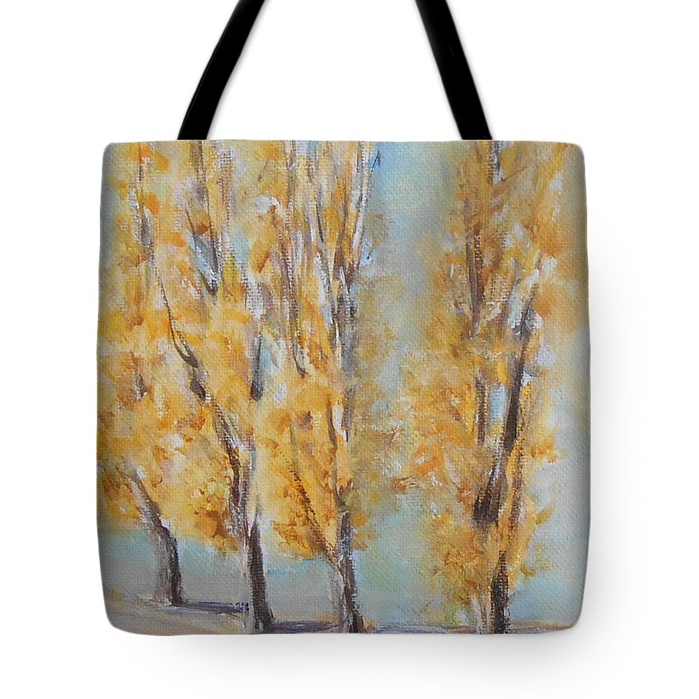 Landscape Tote Bag featuring the painting Autumn by Jane See