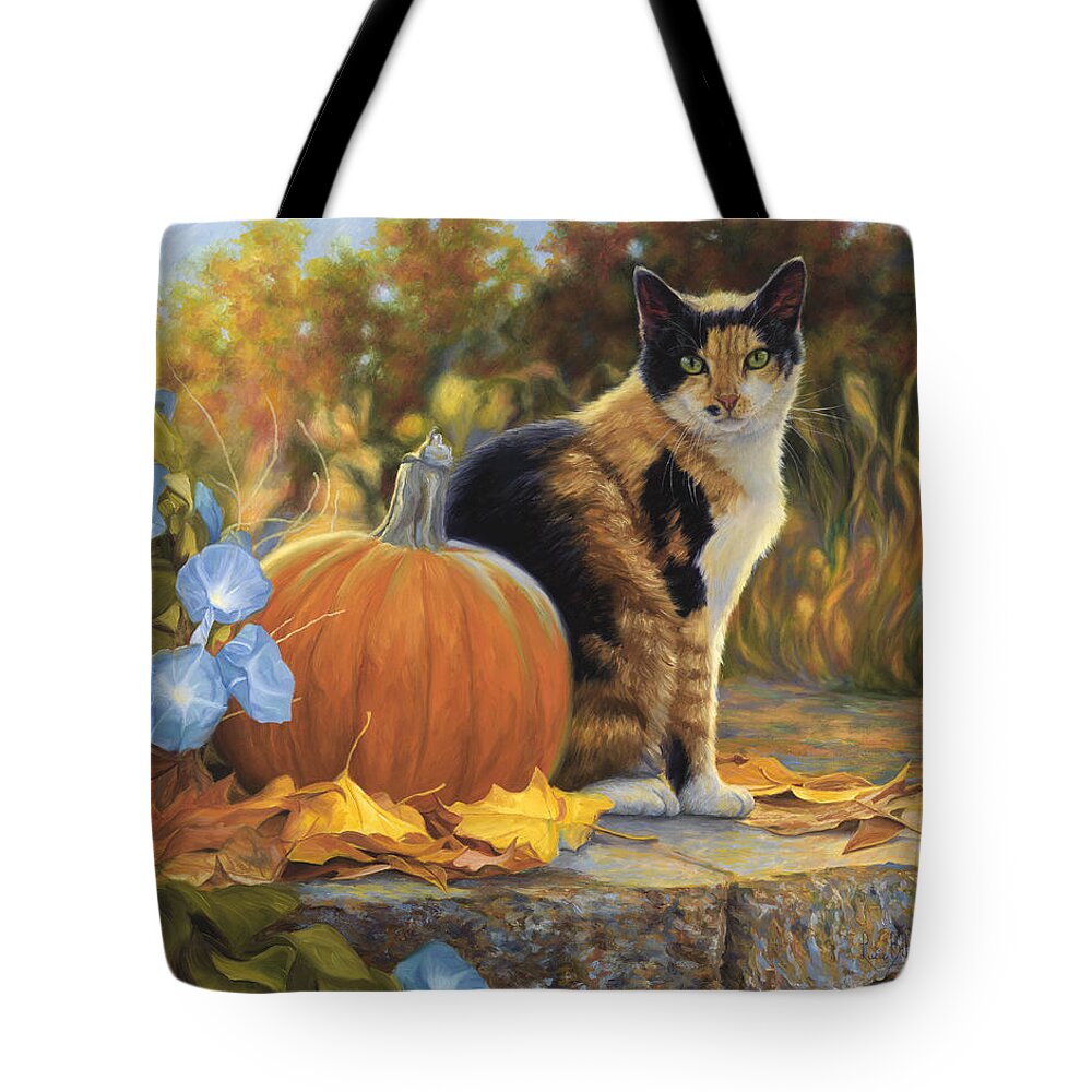 Cat Tote Bag featuring the painting Autumn by Lucie Bilodeau