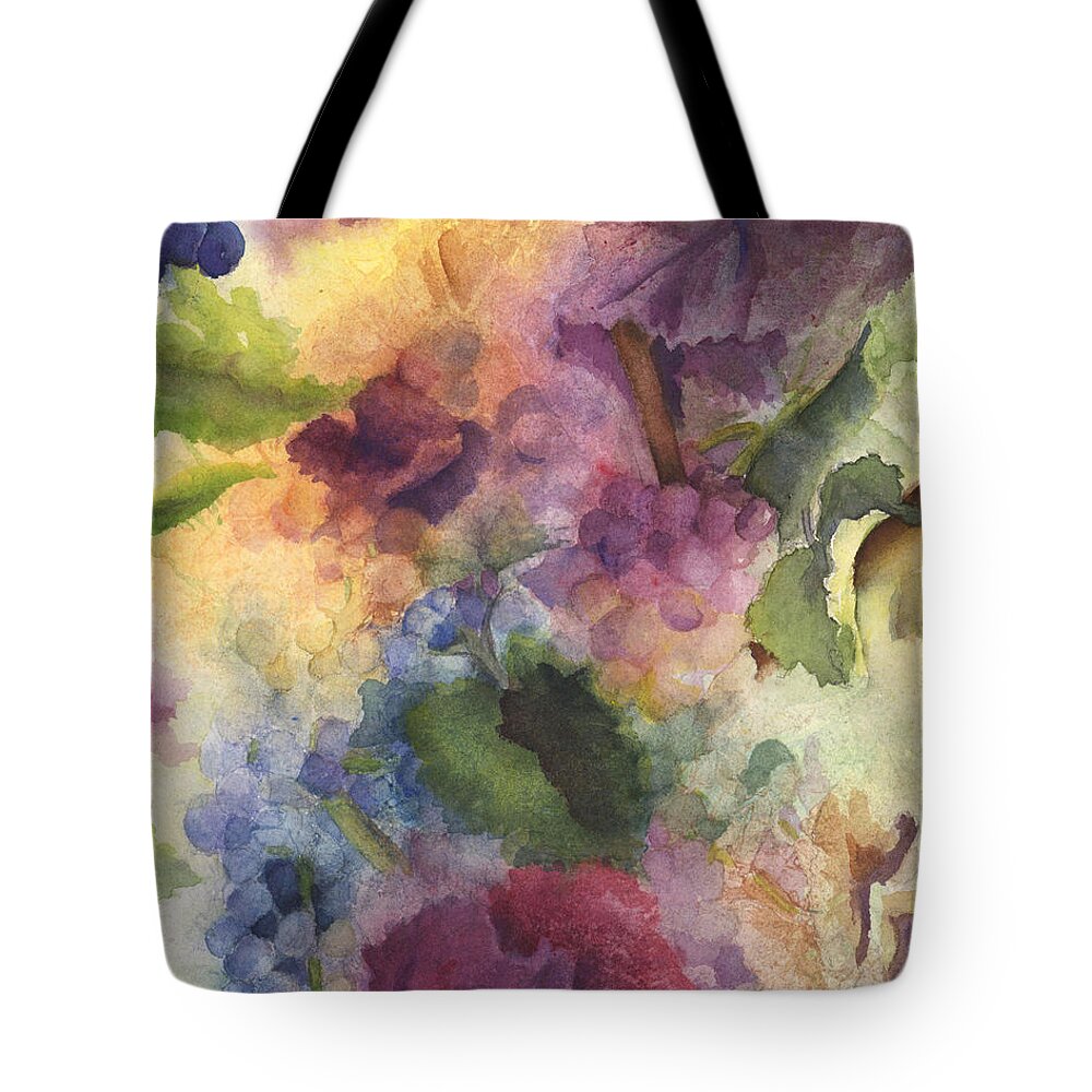 Grapevine Tote Bag featuring the painting Autumn Magic II by Maria Hunt