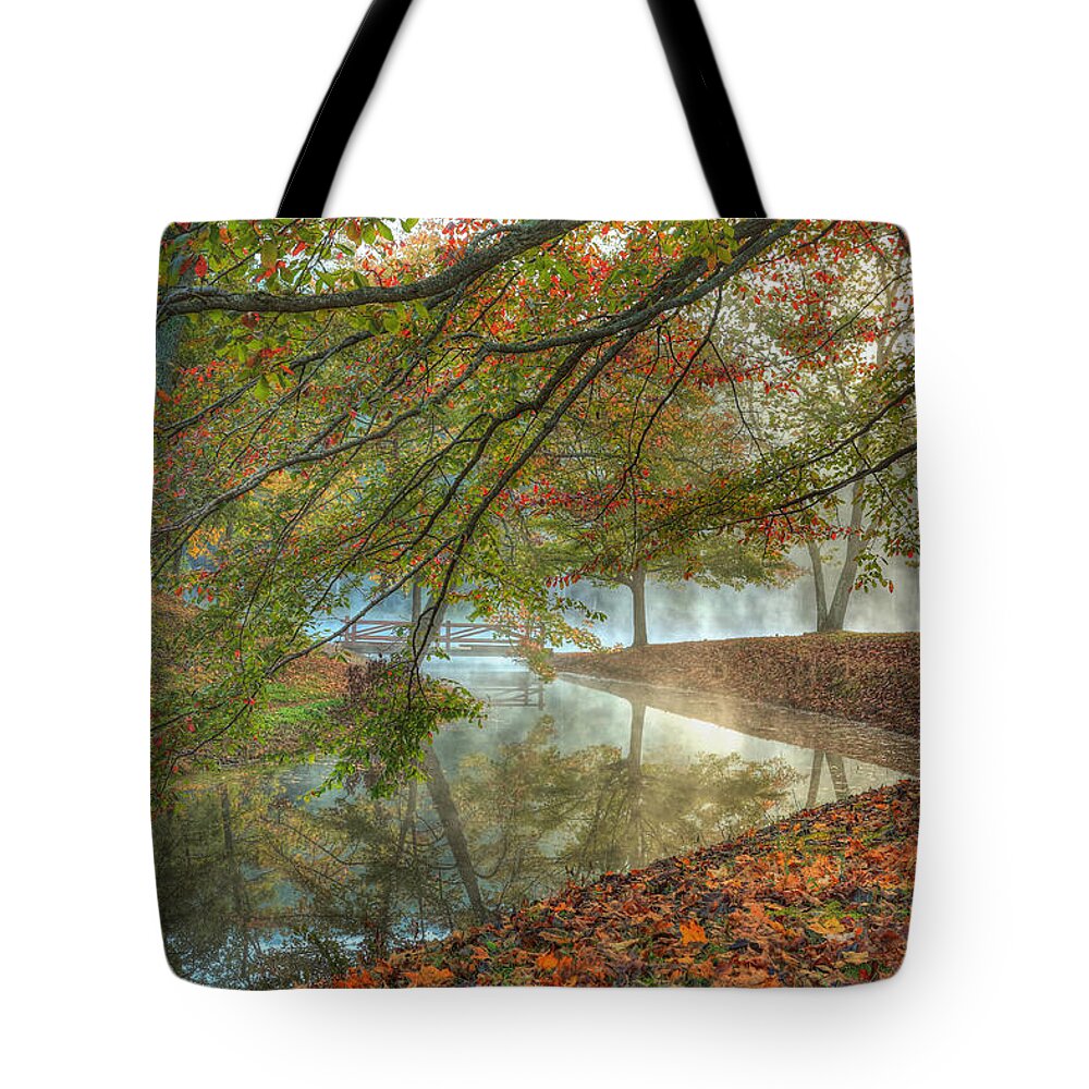 Autumn Tote Bag featuring the photograph Autumn Mist by Jaki Miller