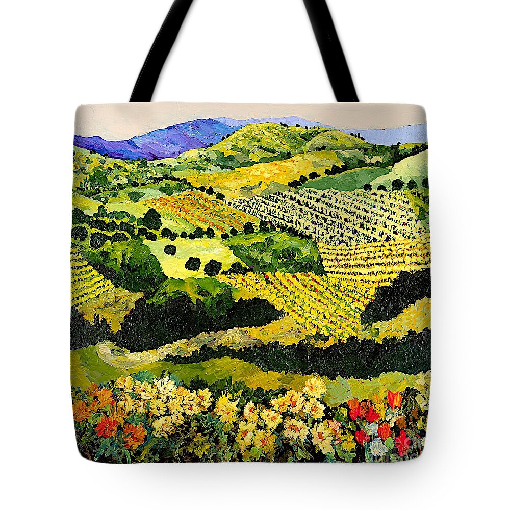 Landscape Tote Bag featuring the painting Autumn Remembered by Allan P Friedlander
