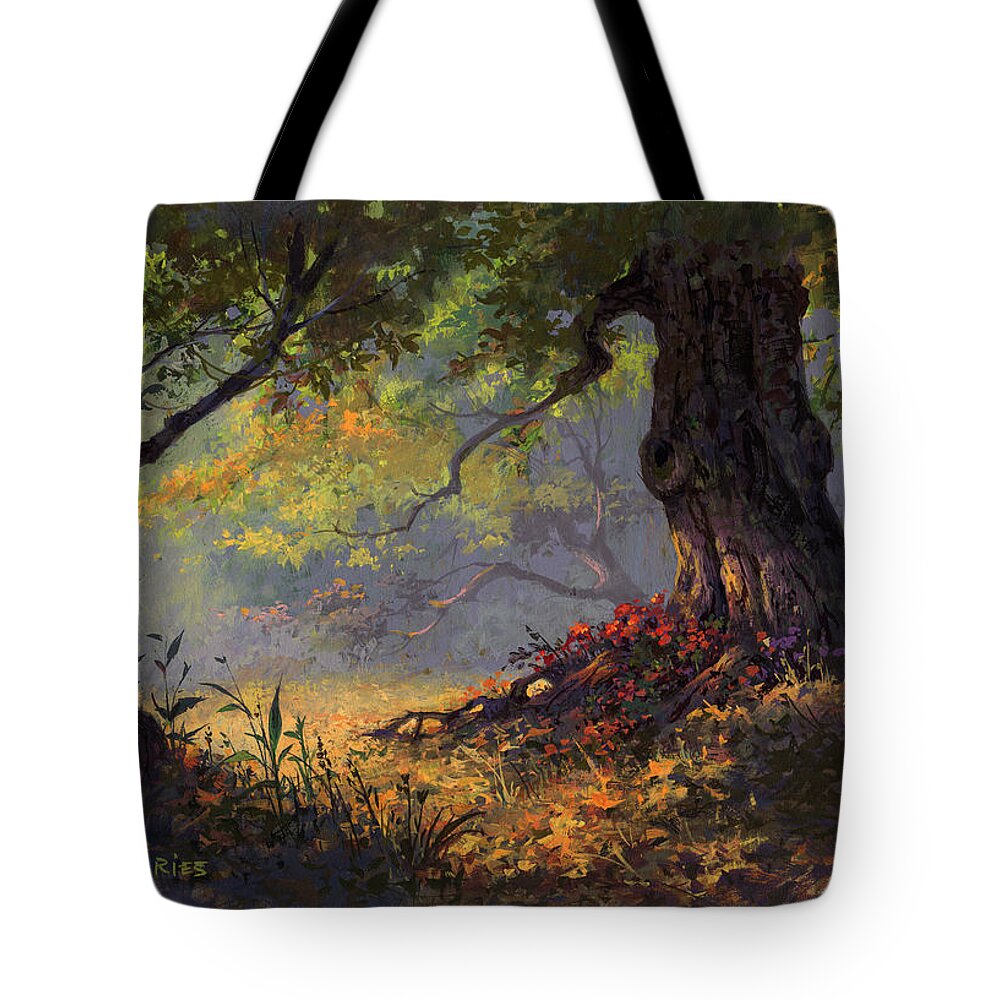 Landscape Tote Bag featuring the painting Autumn Shade by Michael Humphries