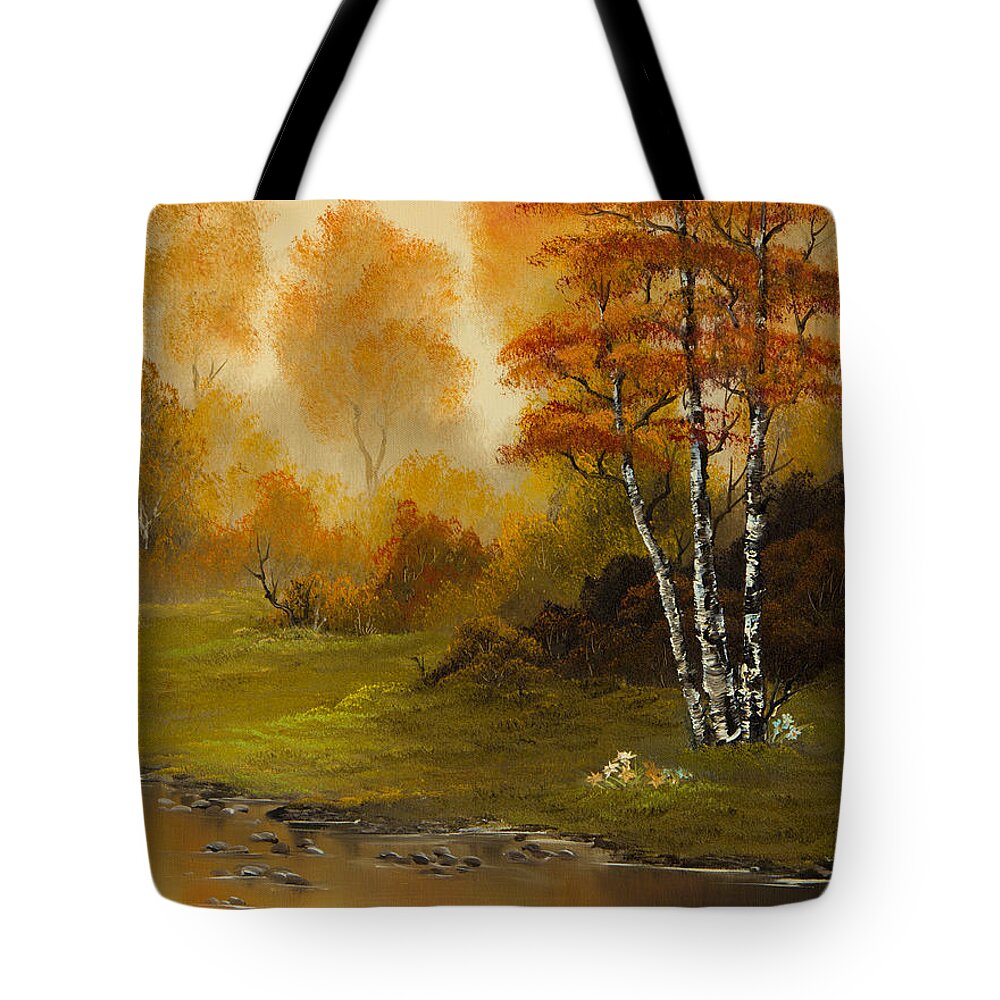 Landscape Tote Bag featuring the painting Autumn Splendor by Chris Steele