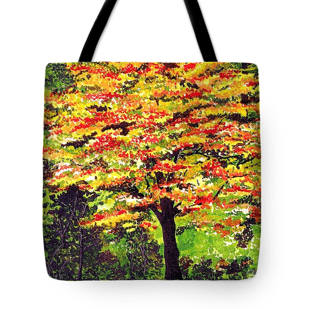 Fine Art Tote Bag featuring the painting Autumn Splendor by Patricia Griffin Brett