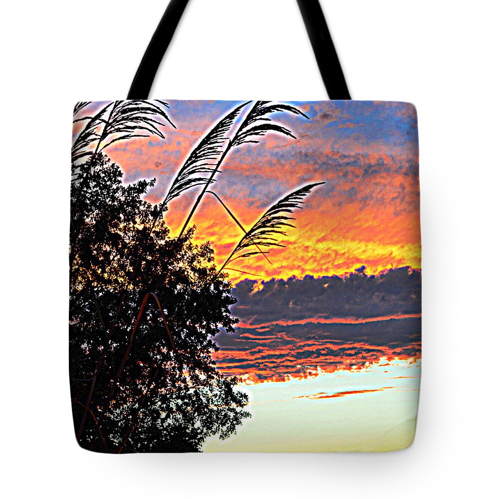 Autumn Sunset Tote Bag featuring the photograph Autumn Sunset by Luther Fine Art
